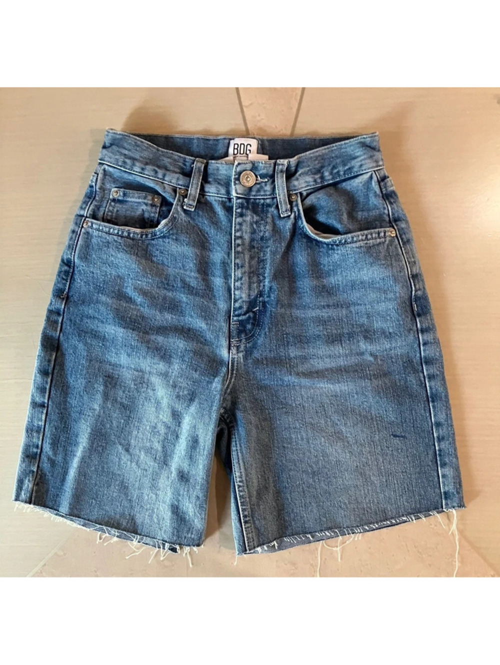 BDG Urban Outfitters High Rise Baggy Denim Cut Off Shorts Jorts Size 26